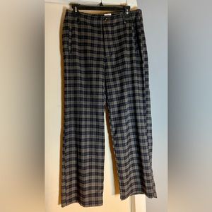 Plaid wide leg pants